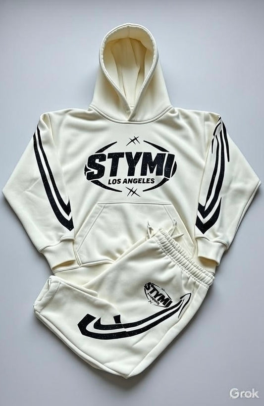 Washed Cremé Sweatsuit 3/4 Baggy Sweats